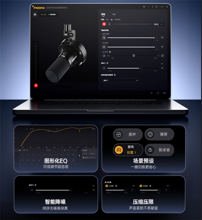 Kaiyun：新一代直播麦克风-maono闪克PD300X引领音频创作新风尚(图4)