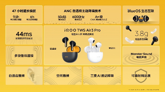 Kaiyun：iQOO TWS Air3 Pro 登场强悍降噪的低时延长续航耳机(图15)